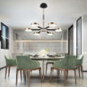 led pendel dæmpbar sputnik-design justerbare geometriske former flush-mount loftslamper 6-lys 30" hængende lysekroner til stue s