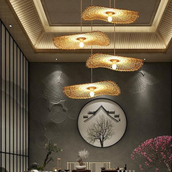 led Pendel lys bambus lanterne design lysekrone retro 1 hoved 35/45/55cm lysekrone loftbelysning er anvendelig til stue sovevære