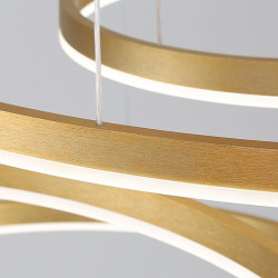 moderne led pendel, 3-ring dæmpbar lysekronebelysning med fjernbetjening cirkulært hængende lampearmatur til soveværelse køkkenø