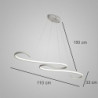 110cm ledet pendellampe loftlampe bølgeform hængende lys lineær ø dæmpbar til stue spisestue køkken minimalistisk moderne 46w