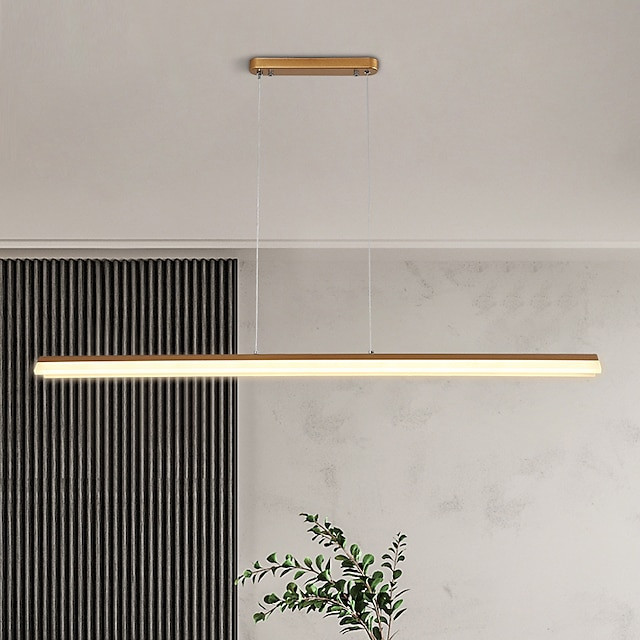 ledet lineær pendel moderne sort guld 100cm kontor spisestue lysekrone malet finish aluminium justerbar pendel varm hvid kold hv