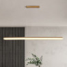 ledet lineær pendel moderne sort guld 100cm kontor spisestue lysekrone malet finish aluminium justerbar pendel varm hvid kold hv