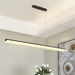 ledet lineær pendel moderne sort guld 100cm kontor spisestue lysekrone malet finish aluminium justerbar pendel varm hvid kold hv
