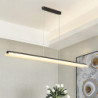 ledet lineær pendel moderne sort guld 100cm kontor spisestue lysekrone malet finish aluminium justerbar pendel varm hvid kold hv
