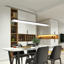 ledet lineær pendel moderne sort guld 100cm kontor spisestue lysekrone malet finish aluminium justerbar pendel varm hvid kold hv