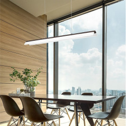ledet lineær pendel moderne sort guld 100cm kontor spisestue lysekrone malet finish aluminium justerbar pendel varm hvid kold hv
