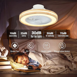 Dæmpbar LED Loftventilator – 20" akryl loftslampe med fjernbetjening