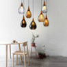 30cm Træ & Glas Pendellampe – Slankt, moderne design til restaurant, café & stue