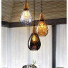 30cm Træ & Glas Pendellampe – Slankt, moderne design til restaurant, café & stue