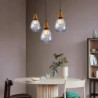 30cm Træ & Glas Pendellampe – Slankt, moderne design til restaurant, café & stue