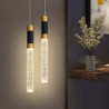 34cm Krystal LED Pendel – Justerbar sort & guld lampe til køkkenø & lysekrone