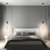 34cm Krystal LED Pendel – Justerbar sort & guld lampe til køkkenø & lysekrone