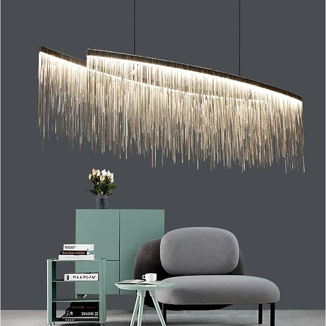 100cm Elegant Lysekrone – Chic guld-design med flerfarvede pærer
