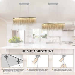 100cm Elegant Lysekrone – Chic guld-design med flerfarvede pærer