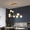Globus Lysekrone – Justerbar mid-century moderne 8/10-lys i glas & guld