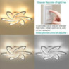led loftslampe moderne sort hvid akryl 3 6 12 hoveder app kontrol med fjernbetjening til kontor spisestue stue blomster design k
