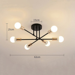 72 cm klode design geometriske former indbygningslys metal sputnik lineær geometrisk malet finish moderne kunstnerisk nordisk st