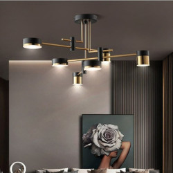 led pendel moderne metal hængende lysekrone lys 4/6/8 hoveder led ophængslys kreativ hængende loftslampe i sort til stue restaur