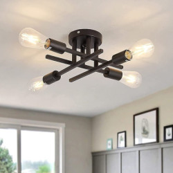 led loftslampe 4-lys 38 cm nordisk stil lysekrone sputnik design metal kunstnerisk stil industriel malet finish køkken soveværel