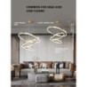 3-Ring LED Lysekrone – Justerbar 40/60/80cm akryldesign til køkken & stue