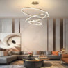3-Ring LED Lysekrone – Justerbar 40/60/80cm akryldesign til køkken & stue