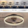 Loftlampe med lys 19,5″ dæmpbar led 3 farve 6 hastigheder timing vendbare blade med fjernbetjening, husholdningsventilator lysek