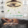 Loftlampe med lys 19,5″ dæmpbar led 3 farve 6 hastigheder timing vendbare blade med fjernbetjening, husholdningsventilator lysek