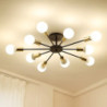 10-lys 10-hoved vintage metal semi flush mount loftslampe led nordisk personlighed og kreativ stil stue spisestue belysning male