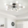 10-lys 10-hoved vintage metal semi flush mount loftslampe led nordisk personlighed og kreativ stil stue spisestue belysning male