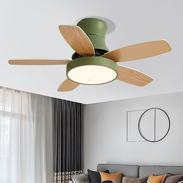 Loftlampe med lys 41″ dæmpbar led 3 farve 6 hastigheder timing vendbare blade med fjernbetjening, husholdningsventilator lysekro