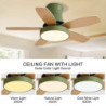 Loftlampe med lys 41″ dæmpbar led 3 farve 6 hastigheder timing vendbare blade med fjernbetjening, husholdningsventilator lysekro
