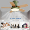 Loftlampe med lys 41″ dæmpbar led 3 farve 6 hastigheder timing vendbare blade med fjernbetjening, husholdningsventilator lysekro