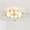 8 hoveder ledet loftlampe nordisk stil guldklyngedesign flush mount lys metal sputnik lineær mini malet finish moderne