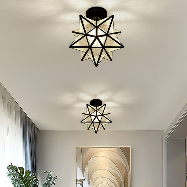 led mini loftslampe veranda lys korridor lys sort guld 20cm metal vintage stil nyhed malet finish traditionel klassisk nordisk s