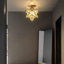 led mini loftslampe veranda lys korridor lys sort guld 20cm metal vintage stil nyhed malet finish traditionel klassisk nordisk s