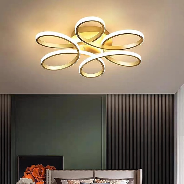 led loftslampe lotus design loftslampe moderne kunstnerisk metal akryl stil trinløs dæmpning soveværelse malet finish lys kun dæ