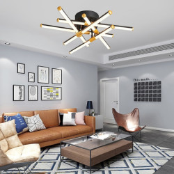led loftslys 60/90cm geometri design dæmpbar aluminium malet finish luksuriøs moderne stil spisestue soveværelse pendel kun dæmp