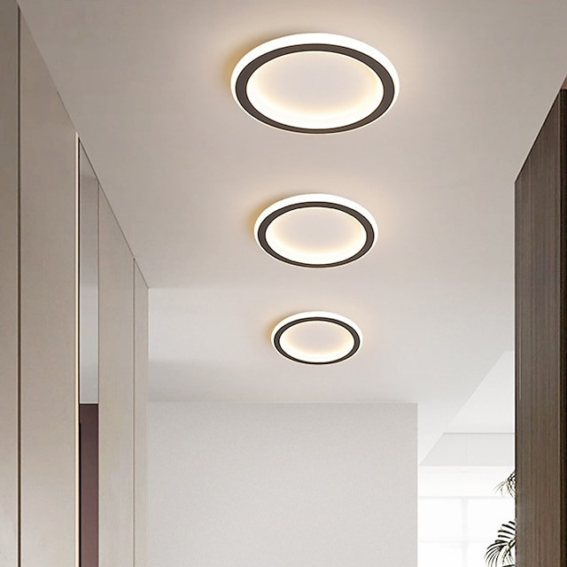led loftslampe 1-lys 20cm ringdesign indbygningslys silicagel aluminium loftslampe til korridor veranda bar kreativ loft balkonl