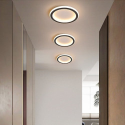 led loftslampe 1-lys 20cm ringdesign indbygningslys silicagel aluminium loftslampe til korridor veranda bar kreativ loft balkonl