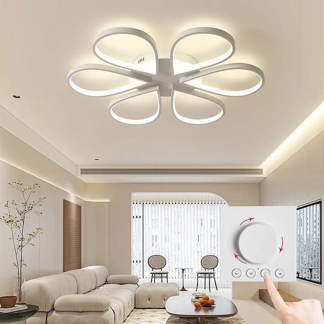 led loftslampe lotus design loftslampe moderne kunstnerisk metal akryl stil trinløs dæmpning soveværelse malet finish lyser kun
