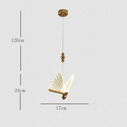 17cm Sommerfugl Lysekrone – Unik guld pendel – perfekt gaveidé