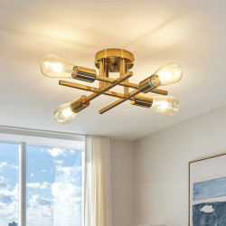led loftslampe 4-lys 38 cm nordisk stil lysekrone sputnik design metal kunstnerisk stil industriel malet finish køkken soveværel