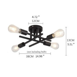 led loftslampe 4-lys 38 cm nordisk stil lysekrone sputnik design metal kunstnerisk stil industriel malet finish køkken soveværel