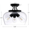 loftslampe moderne industrielt klart glas skærm 3 pærer mat sort semi flush mount loftlampe armatur til køkkenø spisebord entre