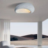 oval kreativ loftslampeskærm, moderne loftslampe i wabi-sabi stil, elegant nordisk loftslysekrone i stuen, minimalistisk loftsla