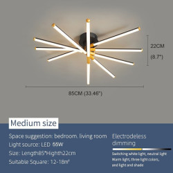 led loftslys 60/85 4/5-lys geometri design dæmpbar aluminium malet finish luksuriøs moderne stil spisestue soveværelse pendel ku