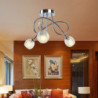 loftslampe 3-vejs moderne spotLyss med buet arm til stuen semi-flush mount armatur spotLys poleret krom med glasskærme (g9 pærer