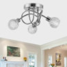 loftslampe 3-vejs moderne spotLyss med buet arm til stuen semi-flush mount armatur spotLys poleret krom med glasskærme (g9 pærer