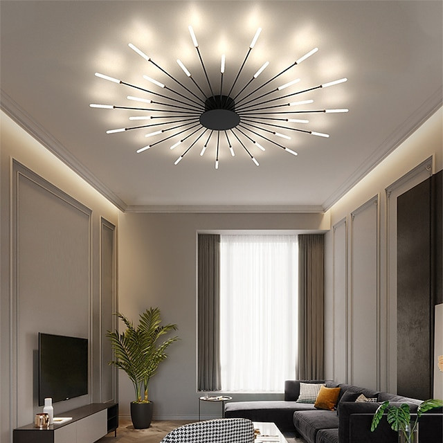 moderne loftslampe, nem at installere, planmonteret loftslampe akryl lampeskærm lysekrone, til børneværelse, soveværelse, stue,