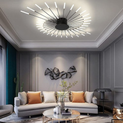 moderne loftslampe, nem at installere, planmonteret loftslampe akryl lampeskærm lysekrone, til børneværelse, soveværelse, stue,